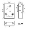 Conector Transparente para unión T o L tiras LED COB + SMD - 10mm - IP20