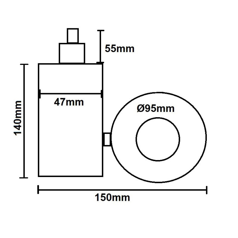 Foco LED 40W Negro para Carril Monofásico BRIDGELUX Chip 100º CRI +90