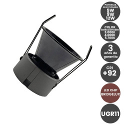 Empotrable LED 6W - 9W - 12W Bridgelux Chip UGR11 CCT  CRI +92