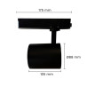Foco LED Potencia Seleccionable 40W-38W-36W-34W y color seleccionable Negro Carril Monofásico CRI+92 UGR13 170Lm/W