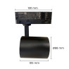 Foco LED Potencia Seleccionable 40W-38W-36W-34W y color seleccionable Negro Carril Trifasico CRI+92 UGR13 170Lm/W