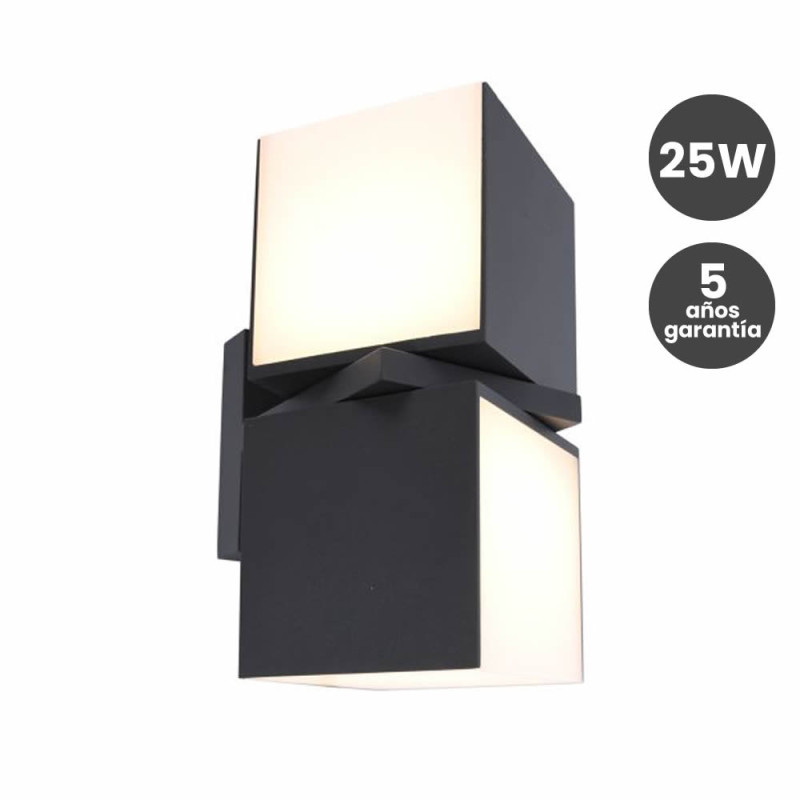 Aplique Led Cubic 25W Doble Luz Direccionable IP54 5 años de garantia