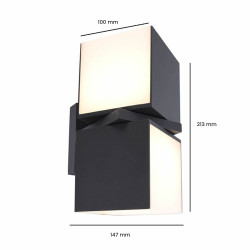 Aplique Led Cubic 25W Doble Luz Direccionable IP54 5 años de garantia