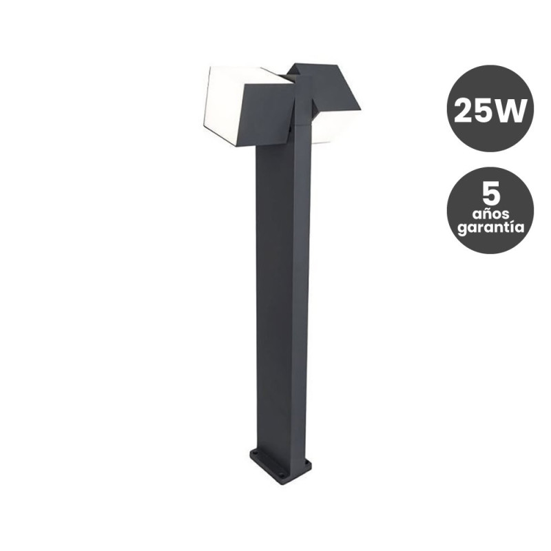 Baliza Bolardo Led Cubic 25W Doble Luz Direccionable IP54 5 años de garantia
