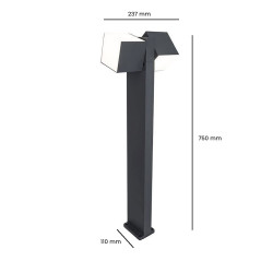 Baliza Bolardo Led Cubic 25W Doble Luz Direccionable IP54 5 años de garantia