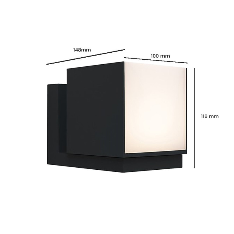 Aplique Led Cubic 9,5W Luz Direccionable IP54 5 años de garantia