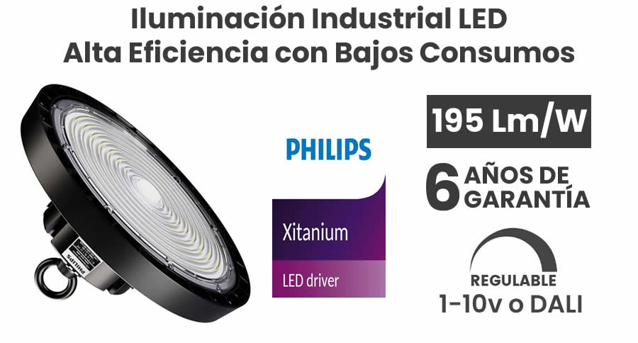 Iluminacion Industrial Alta eficiencia con Bajos consumos